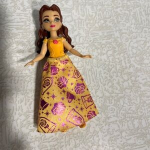 Disney Princess Belle Posable Small Doll in Shiny Outfit with Removable Skirt